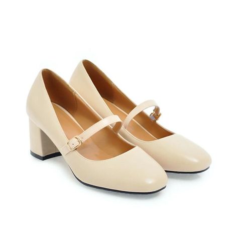 Heels:Approx 5.5cm Platform:Approx cm Upper Material:Pu Leather Outsole:Rubber If your foot is a little wide and fat, we suggest you choose 1 size larger, pls measure your foot length and choose a correct size. Thank you! Size Chart: Euro/CN 34 = foot length 21.5-22cm (Foot width=8-8.5cm) Euro/CN 35 = foot length 22-22.5cm (Foot width=8.5cm) Euro/CN 36 = foot length 22.5-23cm (Foot width=8.5-9cm Euro/CN 37 = foot length 23-23.5cm (Foot width=9cm) Euro/CN 38 = foot length 23.5-24m (Foot width=9-9 Small Heels, Chunky Heel Pumps, Beige Heels, Womens Chunky Heels, Black Pumps Heels, Square Head, Shoe Inspo, Mary Jane Pumps, Thick Heel