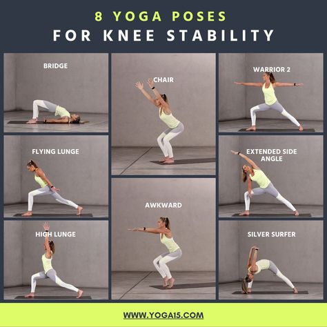 Stiff Knee, Yoga For Knees, Knee Stability, Strengthening Yoga, Bad Knee Workout, Knee Strength, Knee Ligaments, Swollen Knee, Knee Strengthening Exercises