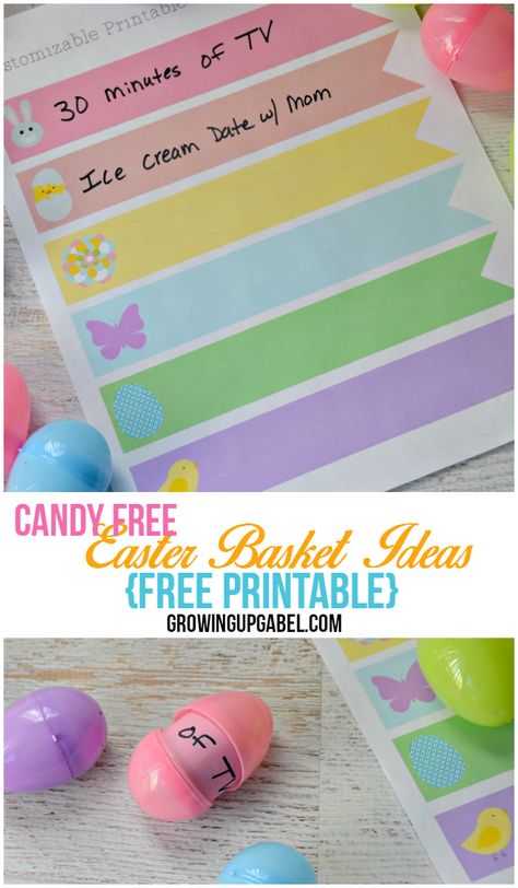 Looking for Candy Free Easter Baskets Ideas for Kids? Use these free Easter printables to give the kids treats without sugar! Easter Baskets Ideas, Baskets Ideas, Egg Fillers, Easter Egg Fillers, Easter Craft Decorations, Easter Printables Free, Easter Inspiration, Kids Candy, Free Candy