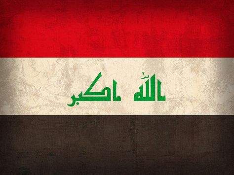 Iraq Flag Vintage Distressed Finish Print By Design Turnpike Hello Kitty Holding Flag, Iraq Map, Iraq Flag, Tupac Art, Indian Flag Wallpaper, Vikings Ragnar, Baghdad Iraq, Flag Painting, National Flags