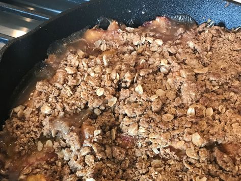 Peach Crisp - Green Mountain Grill Recipes, Wood Fire Grill, How To Peel Peaches, Peach Crisp, Fire Grill, Grill Recipes, Pastry Blender, Whipped Topping, Green Mountain