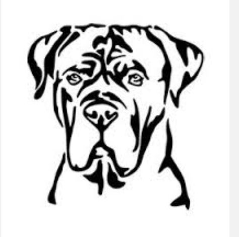 Dog Outline Tattoo, Chien Cane Corso, Cricut Animals, Dog Stencil, Pitbull Tattoo, Dog Outline, Pitbull Art, French Mastiff, Outline Tattoo