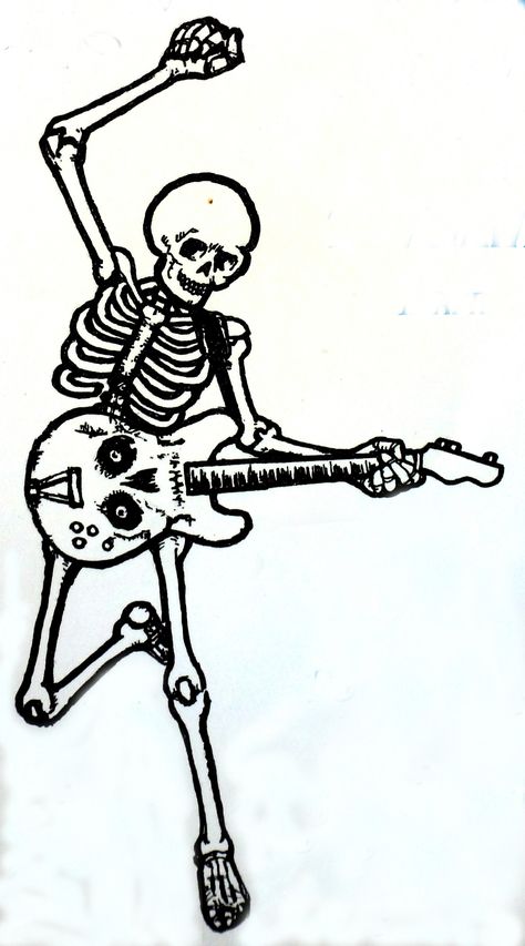 Skeleton Band Tattoo, Skeleton With Guitar, Cartoon Tattoo Ideas, Animated Shows, Cartoon Tattoo, Tattoo Inspiration Men, Spooky Tattoos, Stylist Tattoos, Skeleton Art