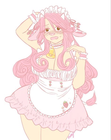 Strawberry Cow Cosplay, Strawberry Milk Outfit, Strawberry Cow Outfit, Anime Milk, Strawberry Milk Cow, Maid Outfit Anime, Female Orc, Strawberry Outfit, Cow Outfits