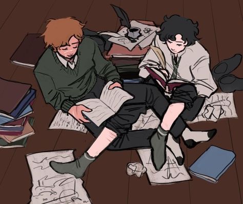 Regulus And Remus, Remus And Regulus, Regulus Acturus Black, Study Date, Marauders Fan Art, Study Session, Regulus Black, All The Young Dudes, Remus Lupin