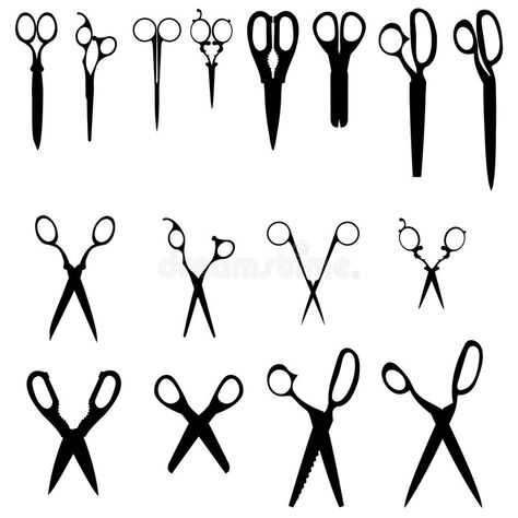 Vector set of scissors royalty free illustration Hair Scissor Tattoos, Shears Tattoo, Hairdresser Tattoos, Sewing Tattoos, Rain Tattoo, Flock Print, Small Tats, Planet Tattoos, Doodle Tattoo