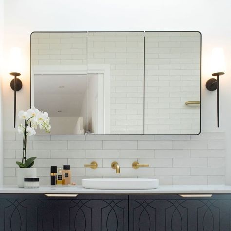 Looking for a large mirror for your bathroom renovation? The Timberline Sutherland House Shaving Cabinet by Shaynna Blaze is beautifully designed with ample storage space inside. A mirror bathroom cabinet is the perfect blend of design and function, allowing you to hide bathroom clutter whilst providing your space with a beautiful mirror. Bathroom Shaving Cabinet, Bathroom Shaving Cabinet Ideas, Large Bathroom Mirror With Storage, Mirrored Shaving Cabinets, Bathroom Cabinet Mirror Ideas, Mirrored Bathroom Cabinets, Recessed Mirror Cabinet Bathroom, Mirror With Storage Bathroom, Shaving Cabinets Bathroom