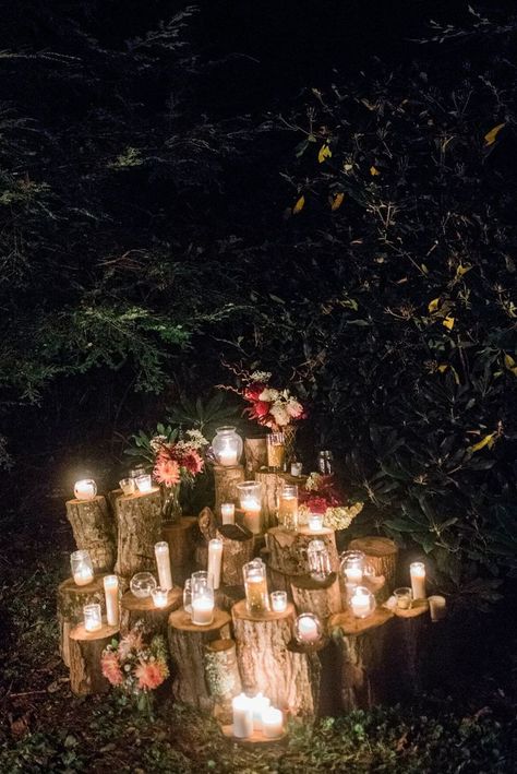 Fairy Wedding Theme, Woods At Night, Fairytale Wedding Ideas, Expensive Candles, Twilight Wedding, Smelling Candles, Cottagecore Wedding, Forest Theme Wedding, Enchanted Forest Wedding