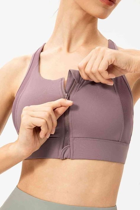 Experience awesomeness! Introducing Zip-Up Round Neck Sports Bra, available now in Deals DejaVu #Athletic #Activelifestyle #Joggers #Athleisure #Sportsbra #Basics #Yogawear #Gymclothes #Fitness #Workout #Training #Bodybuilding #Fitfam #Gymmotivation #activewear #workoutwear #fitnessclothes #fitfashion #activewearonline #athleticwear #fitwear #activewearforwomen #activewearformen Yoga Pattern, Bra Design, One Piece Swim, Sport Bh, Sport Bra, Swim Bottoms, Kpop Outfits, Chest Pad, Pastel Blue