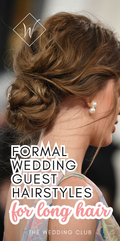 Need a formal look for an upcoming wedding? Explore 40+ elegant wedding guest hairstyles for long hair, from sleek chignons and glamorous Hollywood waves to polished updos and braided buns. Perfect for black-tie events or evening weddings, these hairstyles exude sophistication and style. Step-by-step instructions and tips are included to help you achieve these formal looks. Click for more! #formalweddinghair #longhairupdos #weddingguesthairstyles Hair Styles For Wedding Guest Updo, Updo For Black Tie Event, Elegant Evening Hairstyles, Outdoor Wedding Guest Hairstyles, Black Tie Wedding Guest Hairstyles, Black Tie Wedding Guest Nails, Formal Wedding Hairstyles Guest, Hair For Wedding Guest Long, Formal Wedding Guest Hairstyles