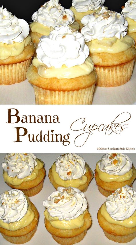 Whipped Pudding, Pudding Vanilla, Banana Pudding Cupcakes, Pudding Cupcakes, Easy Banana Pudding, Gourmet Cupcakes, Cupcake Flavors, Baking Project, Pudding Cake