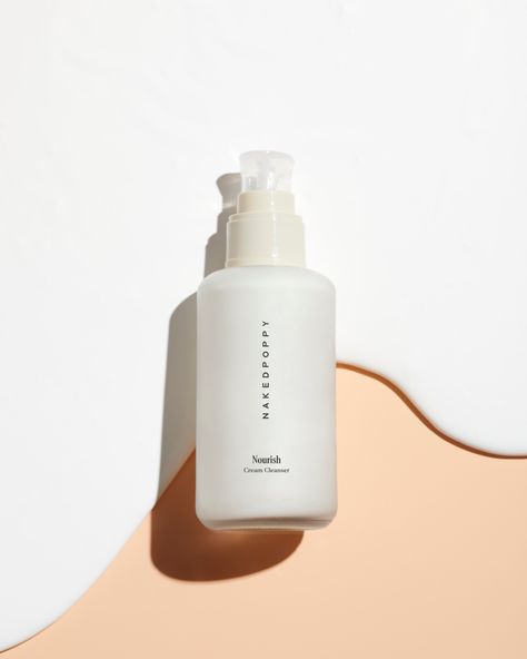 NakedPoppy Cleansers: A Clean Skincare Brand Where Less Is More | Dieline - Design, Branding & Packaging Inspiration Clean Skincare Packaging, Cleanser Packaging Design, White Product Photography, Products Photography, Skincare Packaging, Combo Skin, Cosmetics Photography, Beauty Products Photography, Prop Styling