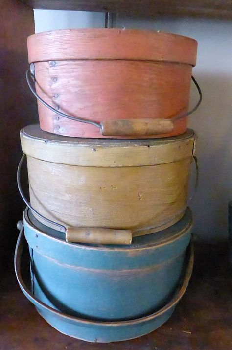 Interesting info on pantry boxes. Painted Pantry, Cheese Boxes, Shaker Boxes, Pantry Boxes, Old Baskets, Cheese Box, Primitive Homes, Antique Samplers, Prim Decor