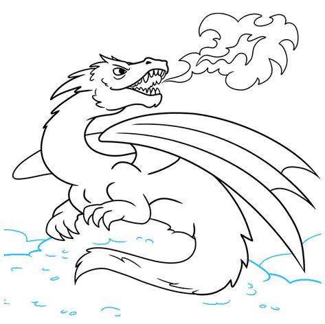 How to Draw Smaug Step 09 Smaug Drawing, Drake Live, Easy Drawing Tutorial, Cartoon Dragon, Japanese Dragon, Drawing Tutorial Easy, Coloring Tutorial, Dragon Wings, Dragon Eye