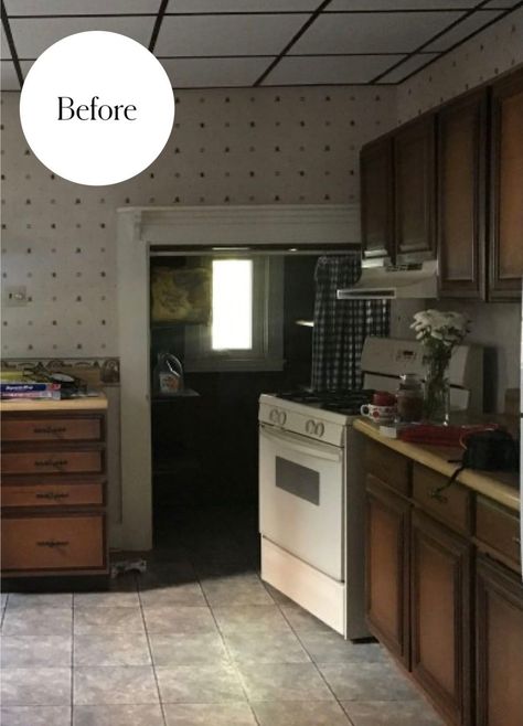 Before & After: See how this historic home renovation gave an 1800s house new life. West Elm Dresser, Historic Home Renovation, 1800s House, Dresser Vanity Bathroom, 1800s Home, Outdated Kitchen, Fixer Upper Kitchen, Clean Kitchen Cabinets, Attic Spaces