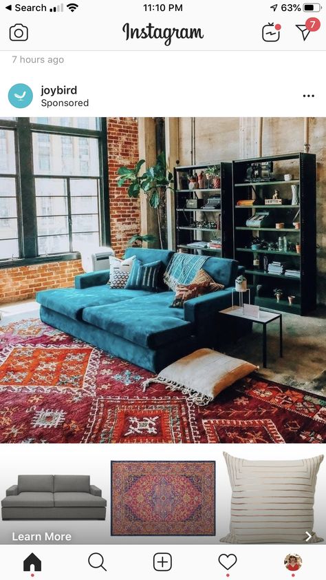 Boho Living, Lounge Room, Basement Remodeling, Finishing Basement, Boho Vibe, Remodeling Projects, Jewel Tones, Apartment Living, Fun Decor