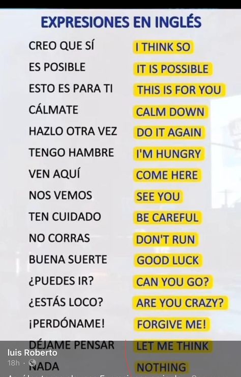 Beginner Spanish Lessons, Useful Spanish Phrases, Spanish Words For Beginners, Spanish Sentences, Basic Spanish Words, Learning Spanish Vocabulary, Spanish Verbs, English Language Learning Grammar, Conversational English