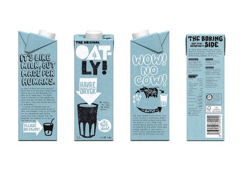 Oatly on Packaging of the World - Creative Package Design Gallery Milk Cartons, David Carson, Milk Brands, Paula Scher, Milk Packaging, Advertising Space, Packaging Company, Milk Alternatives, Food Science