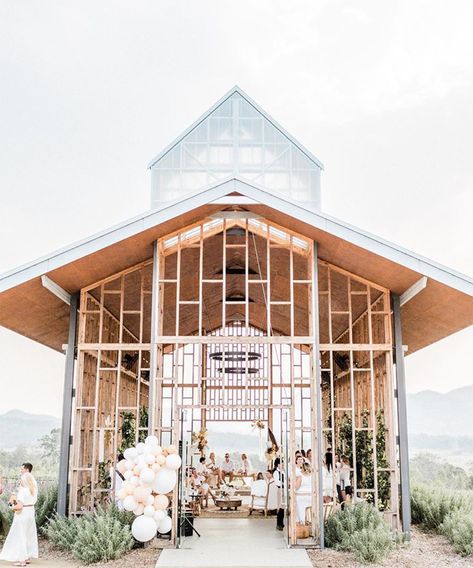 Beach House Hotel, Open Air Chapel, Lavender Farm Wedding, Altar Design, Venue Inspiration, Wedding Aesthetics, Farm Wedding Venue, Warehouse Wedding, Rustic Wedding Venues