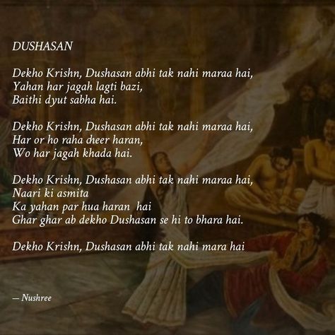 #mahabharat #dushasan #draupadi #krishna #poetry #rapeculture #rapeawareness #crimeagaintwomen Mahabharat Draupadi Quotes, Krishna Poems In Hindi, Poem On Krishna, Draupadi Aesthetic, Draupadi Quotes, Draupadi And Krishna, Krishna And Draupadi, Draupadi Krishna, Krishna Words