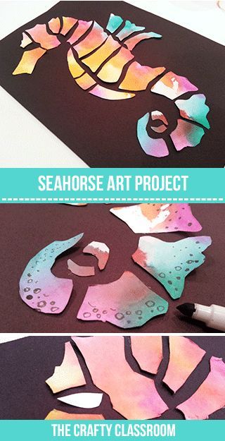 Seahorse art project Animal Art Projects For Kids, Art Project For Kids, Seahorse Art, Animal Art Projects, Wal Art, Art Projects For Kids, Project For Kids, Ocean Crafts, Homeschool Art