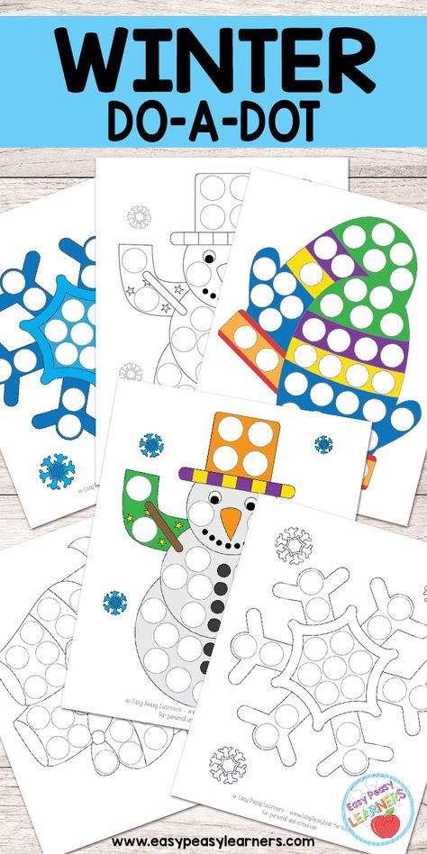 Winter Do A Dot Printables Free, Dot A Dot Free Printables, Winter Speech Therapy, Winter Theme Preschool, Dot Marker Activities, Winter Activities Preschool, Preschool Winter, Winter Art Projects, Thema Winter