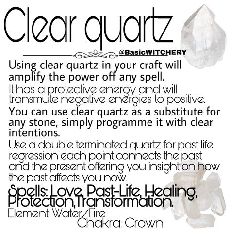 Clear Quartz. Crystal healing and uses in Witchcraft #clearquartz #quartz #crystals. Crystals. Amplifier. Stones . Clear Quartz Properties, Quarts Crystal, Moon Astrology, Crystal Uses, Libra Quotes, Past Life Regression, Witch Craft, Crystals Healing Properties, Herbal Magic