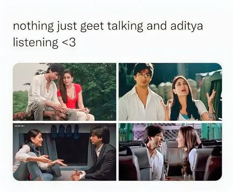 Aditya And Geet Jab We Met Aesthetic, Jab We Met Quotes, Jab We Met Aesthetic, Jab We Met, Filmy Quotes, Vintage Bollywood Aesthetic, Bollywood Memes, Desi Love, Bollywood Quotes