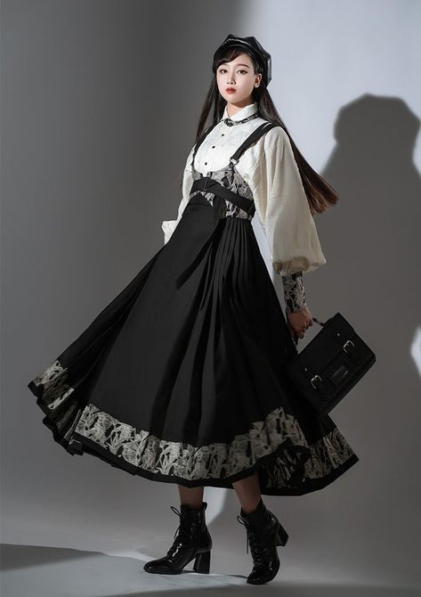 Black Hanfu, Hanfu Style, Douyin Fashion, Skirt Corset, No Man's Land, Blouse Skirt, Fantasy Fashion, Lolita Dress, Character Outfits