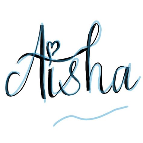 Aisha Aisha Name, Name Calligraphy, Digital Calligraphy, Calligraphy Design, Room Ideas, Kids Room, Calligraphy, Digital Art, Design