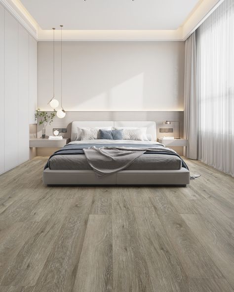 Your bedroom should be a calming space that helps you relax and fall asleep at the end of the day 💤 ⁠ ⁠ To help achieve this we suggest setting the tone from the ground up by selecting floors with a soothing colour palette like our Shadow Oak Laminate floors from the Keeta collection. ⁠ Dark Flooring, Oak Laminate Flooring, Calming Spaces, Dark Floors, Laminate Floors, Oak Laminate, White Furniture, Soothing Colors, Flooring Options