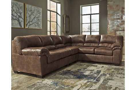 Bladen 3-Piece Sectional Ashley Sectional, Faux Leather Sectional, Furnitur Ruang Keluarga, Sofa L, Sectional With Ottoman, Set Sofa, Leather Sectional Sofa, Casas Coloniales, Ashley Furniture Homestore