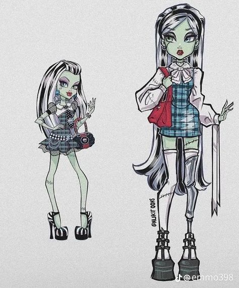 Frankie Stein Redesign, Frankie Stein Fanart, Monster High Fan Art, Vtuber Ideas, Monster High Halloween, Sailor Moons, Monster High Frankie, Anime Disney, High Characters