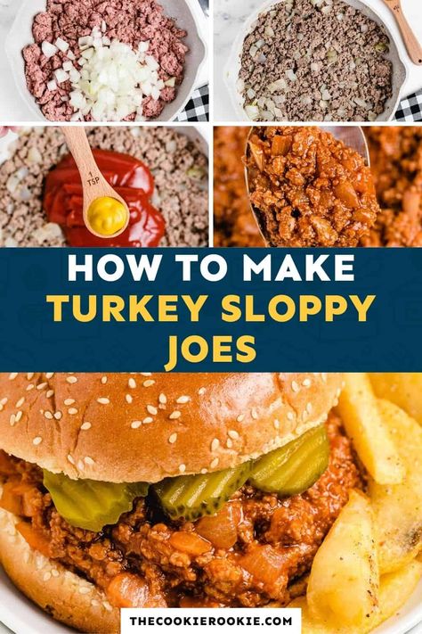 Weeknight dinners don't get much easier and tastier than a classic sloppy Joes! My turkey sloppy joes is a healthier option, made with simple ingredients and ready to serve in 30 minutes. Easy Turkey Sloppy Joes, Sloppy Joes Turkey, Sloppy Joe Turkey Meat, Healthy Sloppy Joe Recipe Ground Turkey, Ground Turkey Sloppy Joes Healthy, Turkey Sloppy Joes Healthy, Sloppy Joe Healthy, Sloppy Joe Recipe Healthy, Turkey Sloppy Joe Recipe