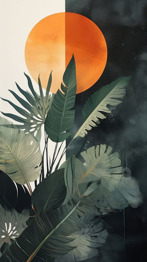 Jungle nature circle plant. | free image by rawpixel.com / Boom Jungle Aesthetic Wallpaper, Jungle Aesthetic, Restaurant Designs, Jungle Nature, Abstract Aesthetic, Boho Painting, Pictures To Paint, Restaurant Design, Mobile Wallpaper