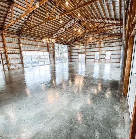 Pole Barn Interior Ideas, Pole Barn Trusses, Barn Event Center, Modern Pole Barn, Event Building, Scissor Truss, Pole Barn Plans, Post Frame Construction, Event Venue Spaces