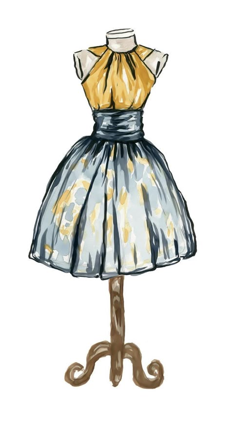 Watercolor Dress, Fashion Drawing Sketches, Dress Illustration, Dress Design Drawing, Fashion Illustration Sketches Dresses, Dress Art, Fashion Design Sketchbook, Fashion Sketches Dresses, Sketches Dresses