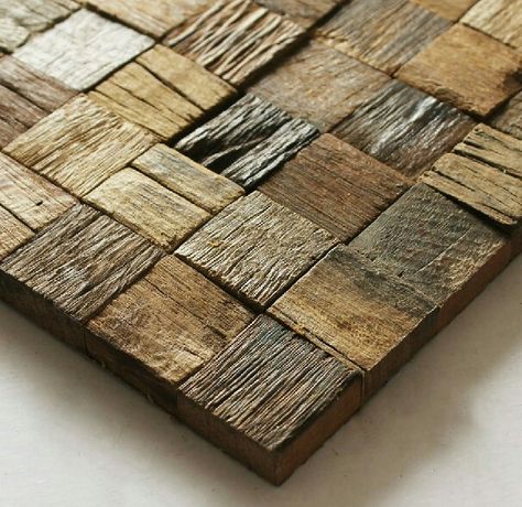 Kitchen Backsplash Wood, Wood Mosaic Tile, Wood Wall Tiles, Mosaic Tile Backsplash Kitchen, Mosaic Tile Kitchen, Panel 3d, Mosaic Tile Patterns, Mosaic Backsplash Kitchen, Metal Mosaic Tiles