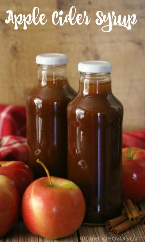 Apple Cider Syrup - Mom Endeavors Spiked Cider Recipes, Cider Drink Recipes, Apple Sangria Recipes, Apple Cider Sangria Recipe, Fall Sangria Recipes, Cider Cocktail Recipes, White Wine Sangria Recipe, Apple Cider Syrup, Simple Syrups