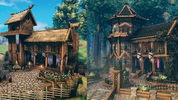 Valheim Builds, Modern Mountain House, Viking House, Medieval House, Conan Exiles, Sims 4 House Design, Viking Culture, Minecraft Construction, Medieval Houses