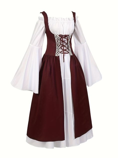 Peasant Dress Medieval, Gothic Gowns, Gaun Abad Pertengahan, Punk Dress, Medieval Costume, Vintage Flare, Medieval Dress, Maxi Robes, Vestidos Vintage