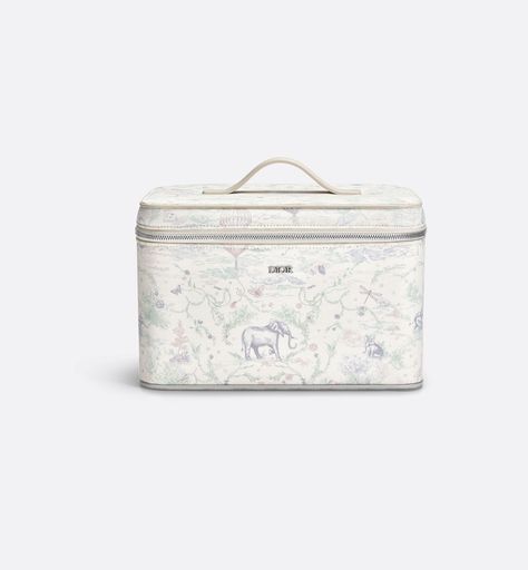 Baby Vanity Case Ivory Toile de Jouy Pastel Calfskin | DIOR Dior Vanity Case, Vanity Setup, Birkin Mom, Baby Dior, Vanity Bag, Vanity Case, Small Baby, Girl Mom, Baby Essentials