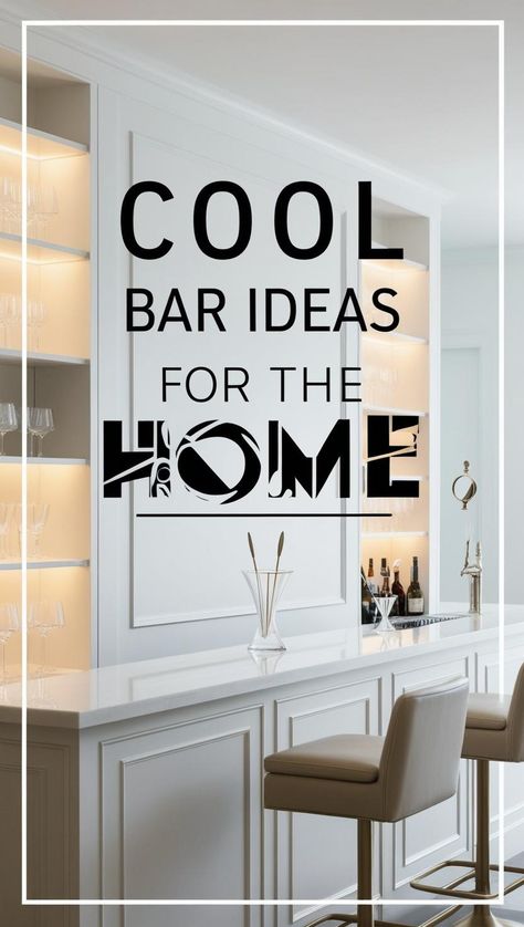 Cool Bar ideas for the Home Modern Wall Bar Ideas For Home, Game Bar Design, Under Bar Wall Ideas, Bar Lounge Room Ideas House, Diy Bar Ideas For Home, Bookshelf Bar Ideas, Home Bars Diy Ideas, Under Bar Counter Ideas, Built In Bar Ideas For Home