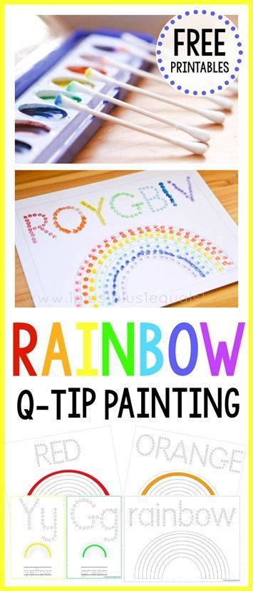 Rainbow Q-Tip Painting Printables #1plus1plus1 #homeschool #homeschooling #freeprintablesforkids #kidsactivities #kidsprintables #earlychildhood #totschool #homeschoolingideasfortoddlers #preschool #preschoolers #preschoolactivities #homeschoolpreschool #kindergarten #finemotorskills #spring #rainbows Q Tip Rainbow Painting, Color Practice, Q Tip Painting, Rainbow Activities, Spring Preschool, Rainbow Painting, Science Themes, Art Therapy Activities, Learning Apps