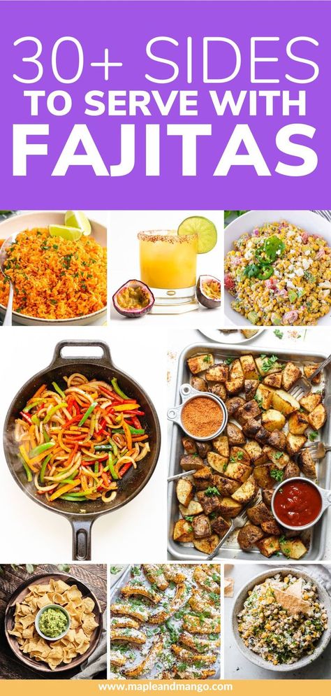 Side Dishes For Fajitas, Fajita Sides, Fajita Side Dishes, Southwest Chicken Pasta, Beef Fajita Recipe, Mexican Fajitas, Steak Sides, Delicious Side Dishes, Chicken Fajita Pasta