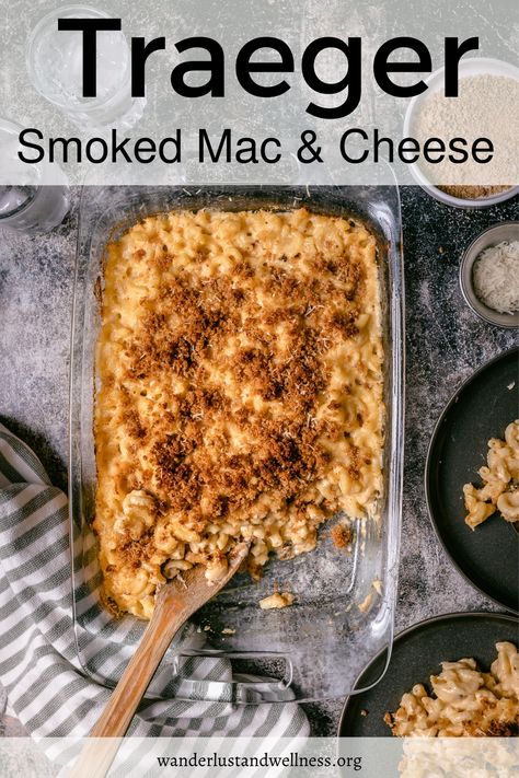 Traeger Mac & Cheese just might be the easiest side dish recipe ever. With 5 different types of cheese, you know it's going to be good. Smoked Mac And Cheese Recipes, Smoker Mac And Cheese, Smoked Mac N Cheese Recipe, Traeger Smoked Turkey, Smoked Mac And Cheese, Easy Cheese Recipes, Bacon Mac And Cheese, Mac Cheese Recipes, Traeger Recipes