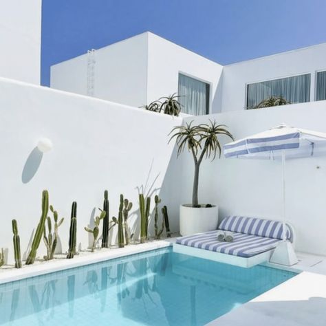 White Pool Tile Ideas - Designing A Modern Outdoor Space With A Contemporary Flair White Pool Area, White Pool Tile, Greek Pool, White Swimming Pool, Pool Tile Ideas, Waterline Pool Tile, Pool Paving, White Pool, White Exterior Houses