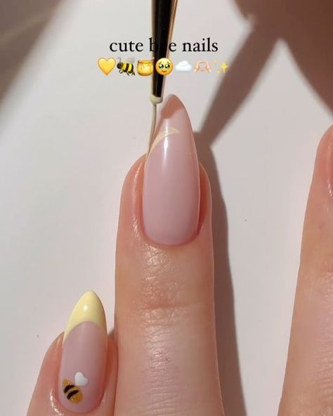 Nails Ideas - Magazine on Instagram: "1 or 2?🐝🌸 swipe>>>

@nailsbypaular 

#cutenails #frenchnails #beenails #yellownails #summernails #minimalnails #nailart #nailarttutorial #nailinspo #naildesign #diynails #reels" Nail Video, Bee Nails, Stunning Nails, Nail Pictures, Pointed Nails, Minimal Nails, Coffin Shape Nails, The Beauty Department, Glam Nails