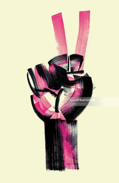 Painting of victory symbol Victory Illustration, Victory Symbol, Cubist Art, Los Angeles Artist, Graphic Style, Digital Artists, Icon Illustration, Design Digital, Graphic Illustration