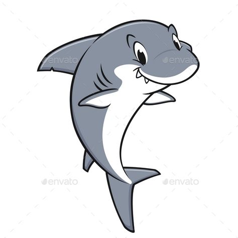 Shark Cartoon, Cartoon Sea Animals, Cartoon Whale, Shark Drawing, Animal Doodles, Cute Shark, Pet Rocks, Drawing Projects, Cute Animal Drawings